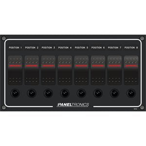 Paneltronics Waterproof Dc 8 Position Lighted Rocker & Cb